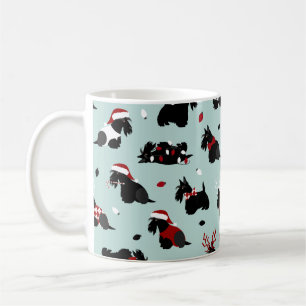 Kerstmis, Scottish Terrier Blue Koffiemok