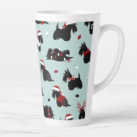 Kerstmis, Scottish Terrier Blue Latte Mok (Rechts)