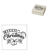 Kerstmis Scrapbook Bel Banner Rubber Stempel (Gestempeld)