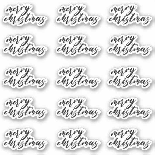 Kerstmis Script Happy Mail Cadeau Decoratie Sticker (Voorkant)