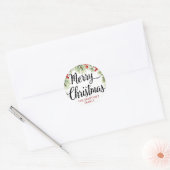 Kerstmis Script Typografie Ronde Sticker (Envelop)