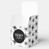 Kerstmis Script Zwarte Sneeuwvlokken Bedankdoosjes (Geopend)