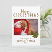 Kerstmis Scriptijn Dennnen Kerst Foto Kaart (Staand voorkant)