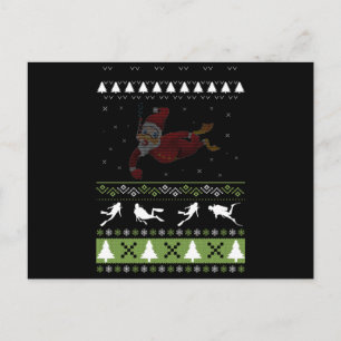 Kerstmis : Scuba duiker , paj pajama Briefkaart