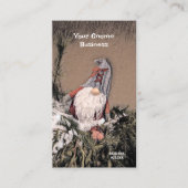 Kerstmis Sepia Sketch Rustic Gnome Visitekaartje (Voorkant)