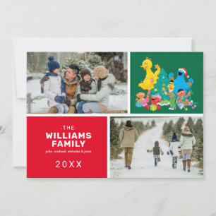 Kerstmis Sesame Street familie foto vakantie Feestdagenkaart