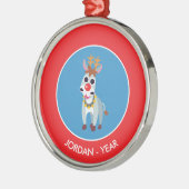 Kerstmis Shane de Donkey Metalen Ornament (Links)