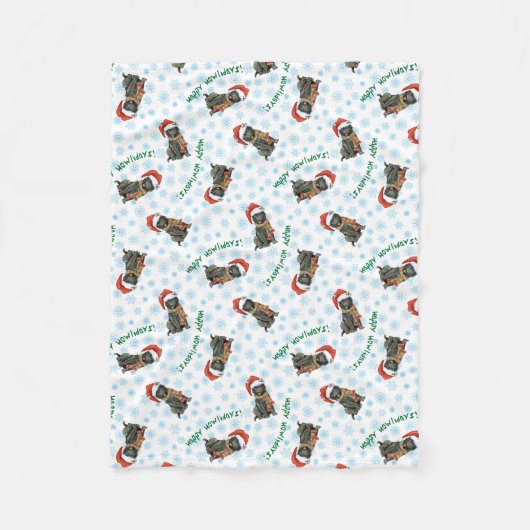 Kerstmis: Sheepdog Fleece Blanket (Voorkant)