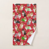 Kerstmis Sheltie Shetland Sheepdog Bad Handdoek (Handdoek)