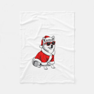 Kerstmis Shi Inu Grappige Kerstman Hond Schattige Fleece Deken