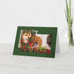 Kerstmis - Shiba Inu Photocard Feestdagen Kaart