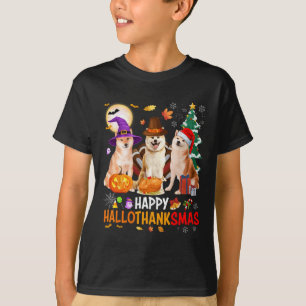Kerstmis Shiba Inu Santa Halloween Gelukkige Hallo T-shirt