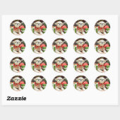 Kerstmis - Shih Tzu - Bailey Ronde Sticker (Vel)