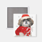 Kerstmis Shih Tzu Magneten (Voorkant / Achterkant)