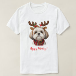 Kerstmis Shih Tzu rendieren T-shirt