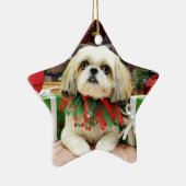 Kerstmis - Shih Tzu - Sophie Keramisch Ornament (Rechts)