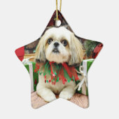 Kerstmis - Shih Tzu - Sophie Keramisch Ornament (Links)