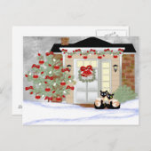 Kerstmis Siamese vrienden Feestdagenkaart (Voorkant / Achterkant)