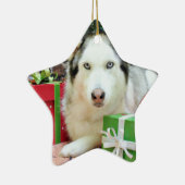 Kerstmis - Siberian Husky - Juliet Keramisch Ornament (Rechts)