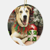 Kerstmis - Siberian Husky X - Harley Keramisch Ornament (Links)