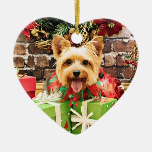 Kerstmis - Silky Terrier - Haley Keramisch Ornament (Voorkant)