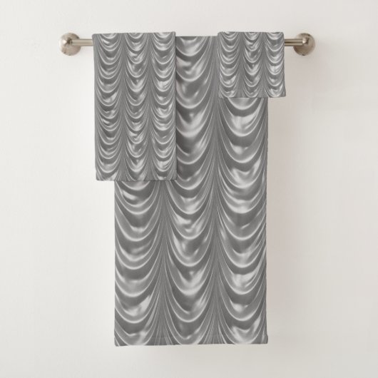 Kerstmis | Silve Ruched Satin Scallops Graphic Bad Handdoek (Insitu)