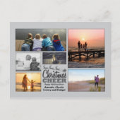 Kerstmis Silver Holiday Foto Briefkaart (Voorkant)