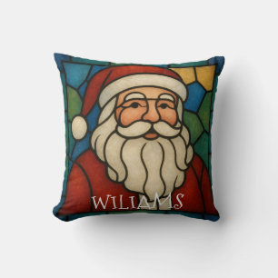Kerstmis Sint Art Deco Gebrandschilderd Glas Kussen