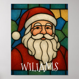 Kerstmis Sint Art Deco Gebrandschilderd Glas Poster