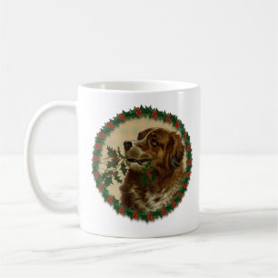 Kerstmis: Sint Bernard Dog in Wreath Koffiemok