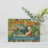 Kerstmis Sint-Klaas Antieke Kunst Kaart (Staand voorkant)