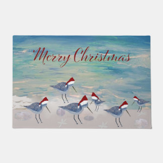 Kerstmis Sint strandlopers kustdeurmat Deurmat