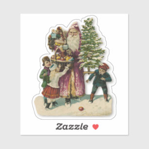 Kerstmis Sinterklaas & Kinderen Victoriaanse Kerst Sticker
