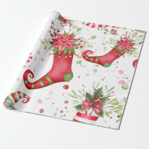Kerstmis Sinterklaas sokken groot Cadeaupapier