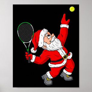 Kerstmis Sinterklaas Tennis Fun Boys Meisjes Kinde Poster
