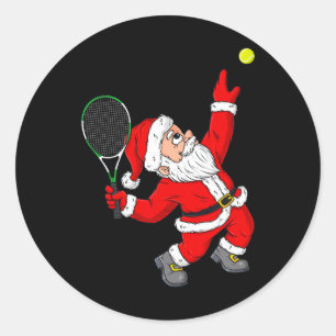 Kerstmis Sinterklaas Tennis Fun Boys Meisjes Kinde Ronde Sticker