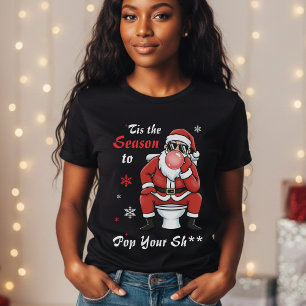 Kerstmis Sinterklaas Zonnebril Grappig Stout T-shirt