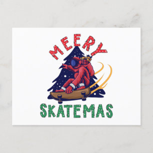 Kerstmis, Skater Santa Claus Briefkaart