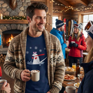 Kerstmis Ski Muis Grappig Apres Ski Feest T-shirt