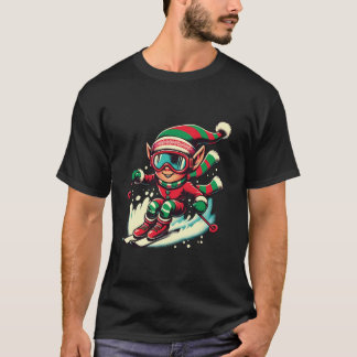 Kerstmis Skiteam ski liefhebbers Skiloper Elf skië T-shirt