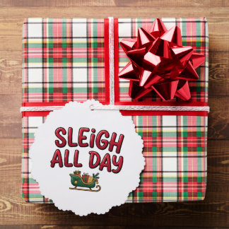 Kerstmis Sleigh All Day-ontwerp Ornament Kaart