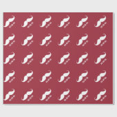 Kerstmis Snata Mustaches Hohoho Holiday Red Cadeaupapier (Vlak)