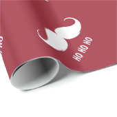 Kerstmis Snata Mustaches Hohoho Holiday Red Cadeaupapier (Rol Hoek)
