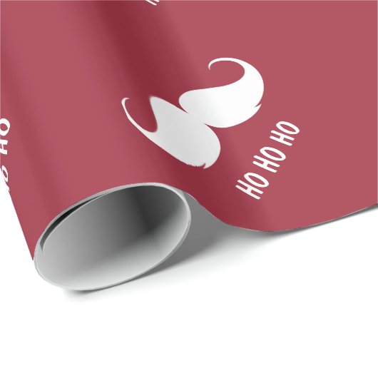 Kerstmis Snata Mustaches Hohoho Holiday Red Cadeaupapier (Rol Hoek)