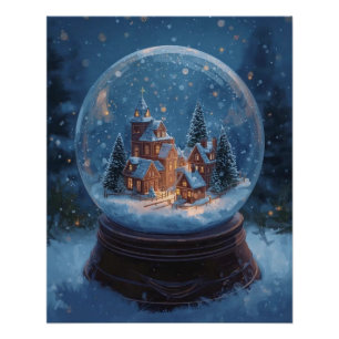 Kerstmis Sneeuwbol Poster Perfect Poster