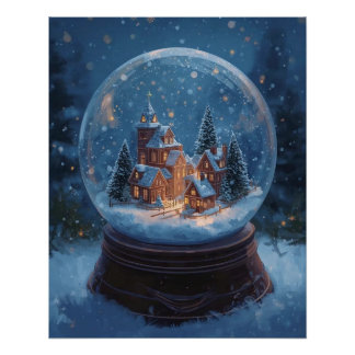 Kerstmis Sneeuwbol Poster Perfect Poster