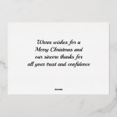 Kerstmis Sneeuwlandschap Dank u Folie Feestdagenkaart (Achterkant)