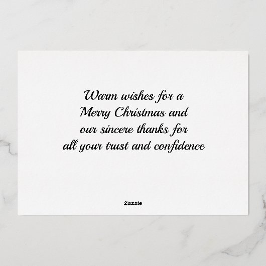 Kerstmis Sneeuwlandschap Dank u Folie Feestdagenkaart (Achterkant)