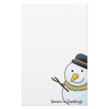 Kerstmis Sneeuwman Briefpapier