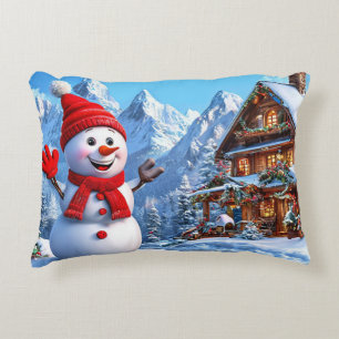 Kerstmis sneeuwman decoratief cadeau idee accent kussen